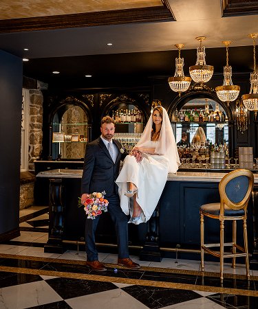 bride and groom wedding portrait